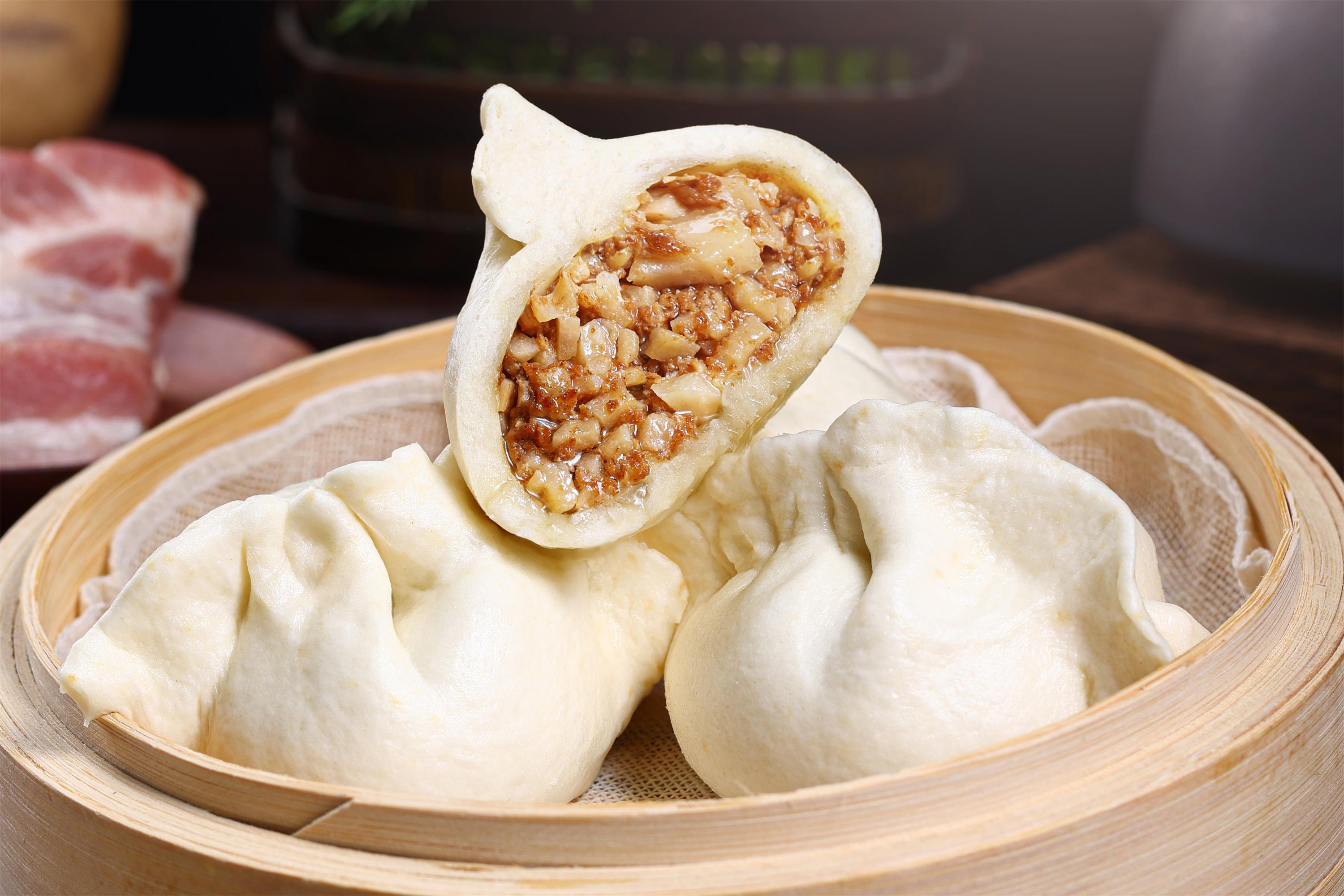 莲藕肉蒸包